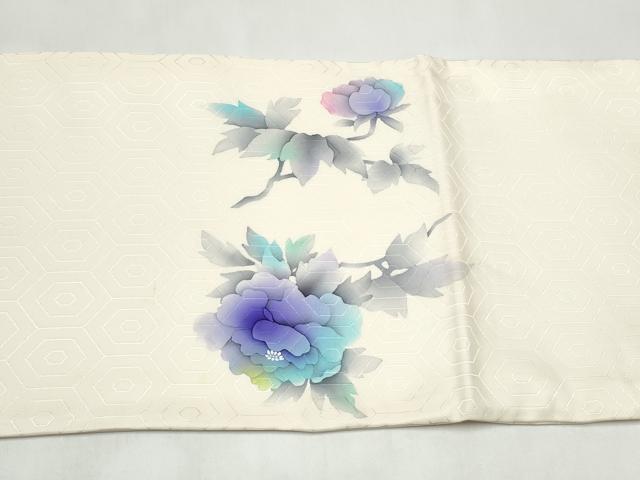 平和屋着物●写真家・秋山庄太郎　太鼓柄袋帯　牡丹　正絹　逸品　CABK5762hy