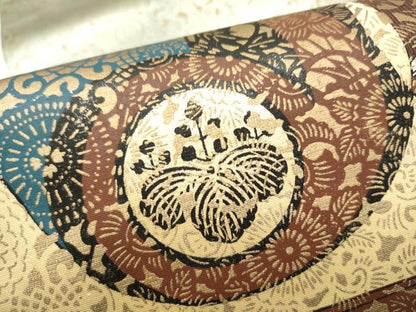 平和屋着物●太鼓柄袋帯　人物草花文　金彩　正絹　逸品　CABK5767hy