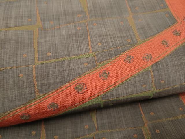 平和屋着物●名門木屋太　今河織物　六通柄袋帯　幾何学文様　正絹　逸品　CABK5769hy