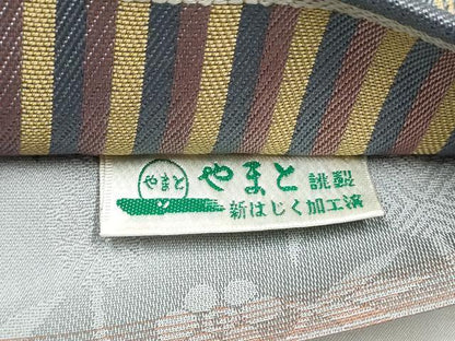 平和屋着物●六通柄袋帯　モール織　短冊舞桜文　金糸　やまと誂製　正絹　逸品　CABK5770hy