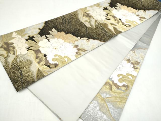 平和屋着物●六通柄袋帯　玉華夢錦　叢裂織　金糸　正絹　逸品　CABK5772hy