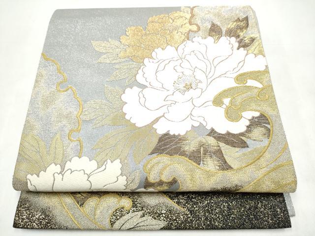 平和屋着物●六通柄袋帯　玉華夢錦　叢裂織　金糸　正絹　逸品　CABK5772hy