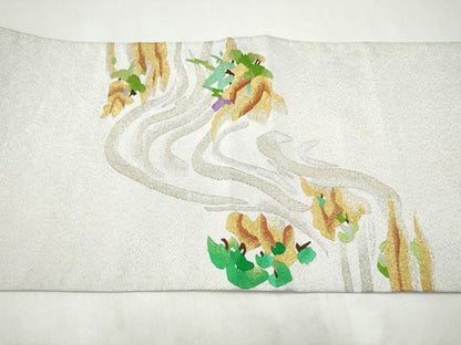 平和屋着物●俵屋　人間国宝　喜多川平朗  有職織物監修　爪搔き本綴れ　六通柄袋帯　枝松文　金銀糸　正絹　逸品　CABK5775hy