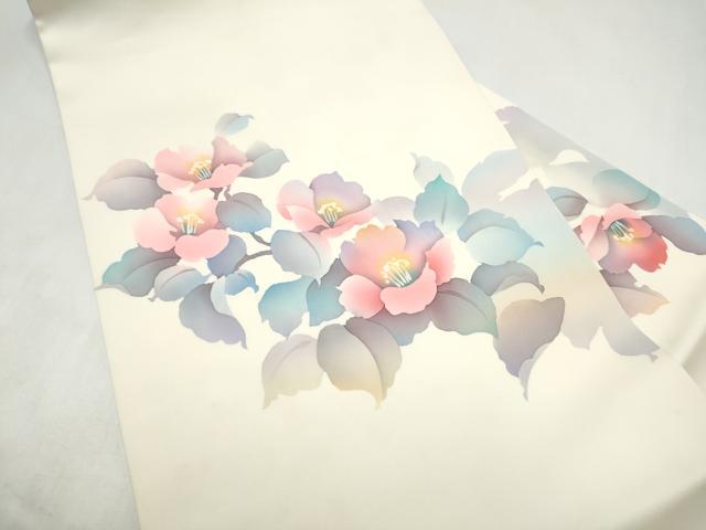 平和屋着物●塩瀬　九寸名古屋帯　ろうけつ染　枝花文　正絹　逸品　CABK5779hy