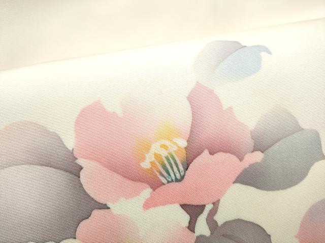 平和屋着物●塩瀬　九寸名古屋帯　ろうけつ染　枝花文　正絹　逸品　CABK5779hy