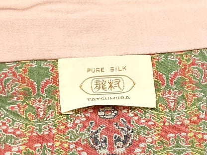 平和屋着物●龍村美術織物　九寸開き名古屋帯　円文白虎朱省錦　正絹　逸品　CABK5781hy