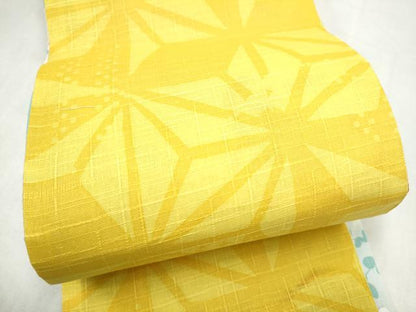 平和屋着物●両面　半幅帯　浴衣帯　金魚　麻の葉文様　綿　逸品　CABK5793hy