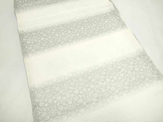 平和屋着物▽両面　六通柄袋帯　スリーシーズン　春夏秋　唐織　花唐草文　金糸　正絹　逸品　CABK5808hy