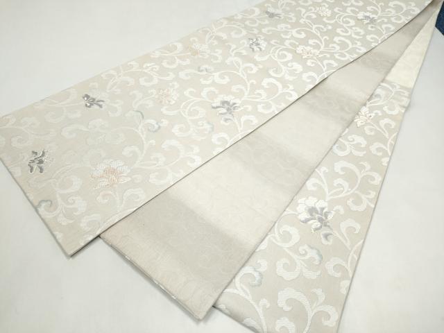 平和屋着物●六通柄袋帯　唐織　花唐草文　金糸　正絹　逸品　CABK5812hy