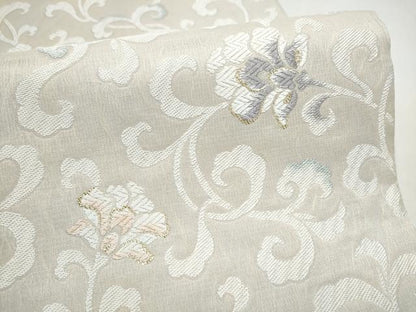 平和屋着物●六通柄袋帯　唐織　花唐草文　金糸　正絹　逸品　CABK5812hy