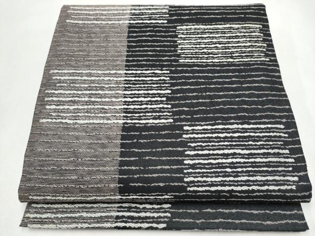 平和屋着物●六通柄袋帯　霞文　正絹　逸品　CABK5814hy