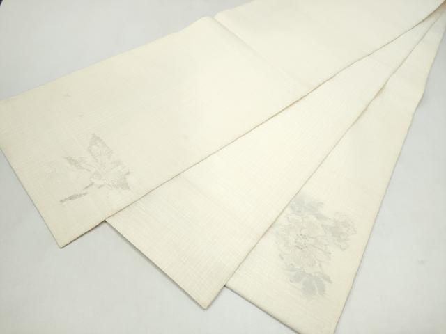 平和屋着物▽太鼓柄袋帯　スリーシーズン　春夏秋　草花文　正絹　逸品　CABK5815hy