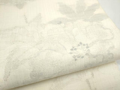 平和屋着物▽太鼓柄袋帯　スリーシーズン　春夏秋　草花文　正絹　逸品　CABK5815hy