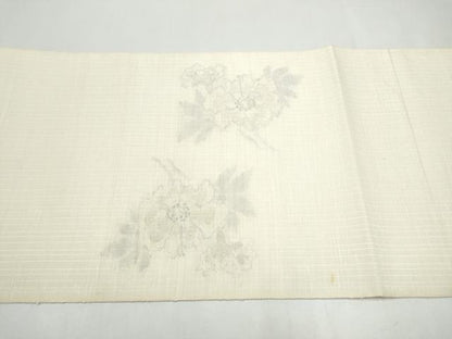 平和屋着物▽太鼓柄袋帯　スリーシーズン　春夏秋　草花文　正絹　逸品　CABK5815hy