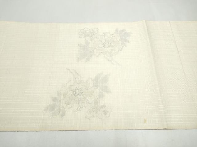 平和屋着物▽太鼓柄袋帯　スリーシーズン　春夏秋　草花文　正絹　逸品　CABK5815hy