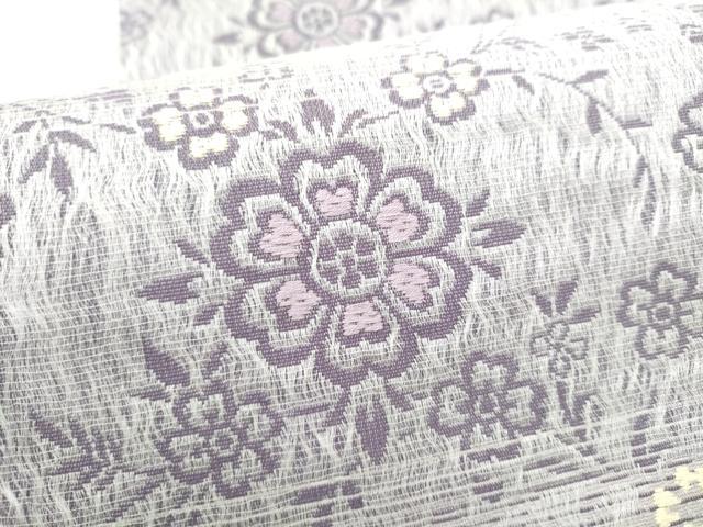 平和屋着物▽全通柄袋帯　スリーシーズン　春夏秋　櫛織　花唐草文　正絹　逸品　CABK5834hy