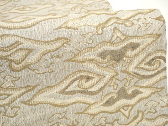 平和屋着物▽六通柄袋帯　スリーシーズン　春夏秋　櫛織　抽象文　正絹　逸品　CABK5835hy