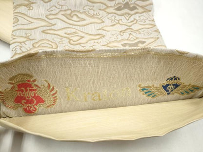 平和屋着物▽六通柄袋帯　スリーシーズン　春夏秋　櫛織　抽象文　正絹　逸品　CABK5835hy