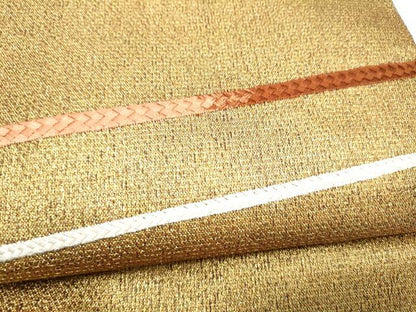 平和屋着物●太鼓柄袋帯　総刺繍　斜線文　金糸　正絹　逸品　CABK5839hy