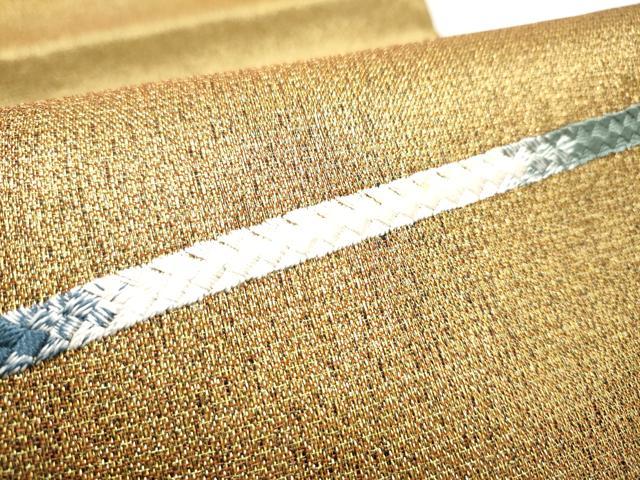 平和屋着物●太鼓柄袋帯　総刺繍　斜線文　金糸　正絹　逸品　CABK5839hy
