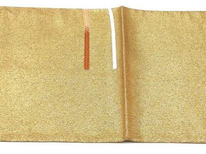 平和屋着物●太鼓柄袋帯　総刺繍　斜線文　金糸　正絹　逸品　CABK5839hy