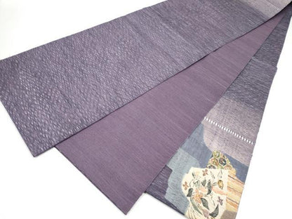 平和屋着物▽太鼓柄袋帯　スリーシーズン　春夏秋　すくい織　吉祥花文　正絹　逸品　CABK5841hy