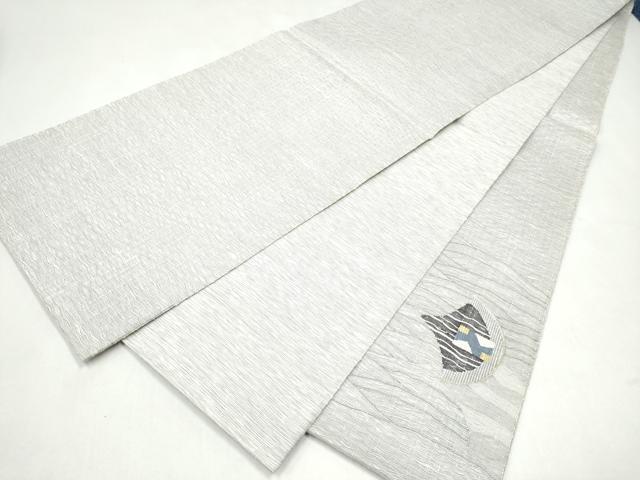 平和屋着物▽太鼓柄袋帯　スリーシーズン　春夏秋　すくい織　モール織　幾何学青海波文　正絹　逸品　CABK5845hy