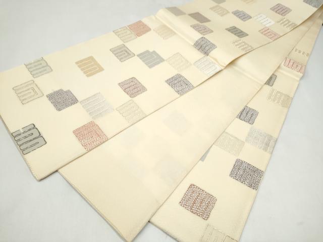 平和屋着物▽六通柄袋帯　スリーシーズン　春夏秋　源氏香文　金銀糸　正絹　逸品　未使用　CABK5848hy
