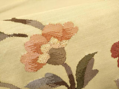 平和屋着物●太鼓柄袋帯　すくい織　孔雀花文　金糸　正絹　逸品　CABK5850hy