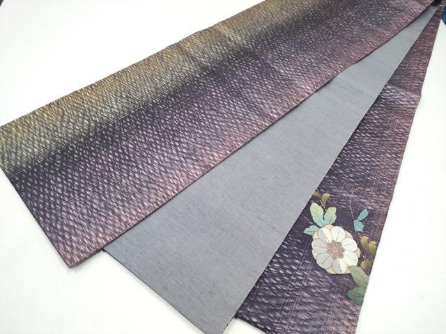 平和屋着物▽太鼓柄袋帯　スリーシーズン　春夏秋　すくい織　辻が花　金彩　正絹　逸品　CABK5857hy