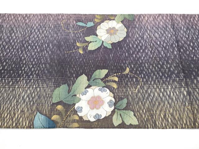 平和屋着物▽太鼓柄袋帯　スリーシーズン　春夏秋　すくい織　辻が花　金彩　正絹　逸品　CABK5857hy