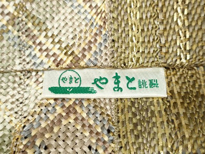 平和屋着物＊夏物　八寸名古屋帯　刺繍　組織　雪輪舞桜文　金糸　やまと誂製　正絹　逸品　CABK5861hy