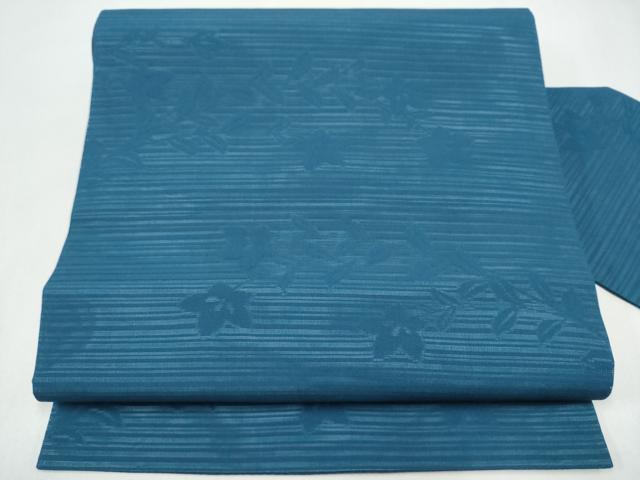平和屋着物＊夏物　九寸寸名古屋帯　枝葉文　正絹　逸品　CABK5862hy