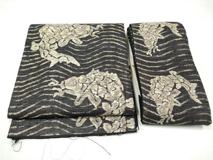平和屋着物▽つけ帯　スリーシーズン　春夏秋　荒磯　金糸　正絹　逸品　CABK5864hy
