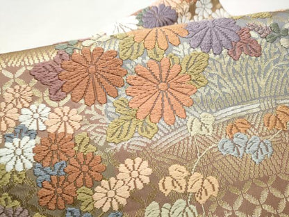 平和屋着物●つけ帯　唐織　舞花文　金糸　正絹　逸品　CABK5868hy