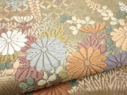 平和屋着物●つけ帯　唐織　舞花文　金糸　正絹　逸品　CABK5868hy