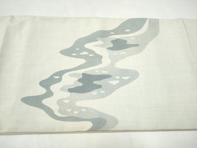 平和屋着物●つけ帯　鈴木清文　白鷺　正絹　逸品　CABK5869hy