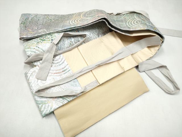 平和屋着物●つけ帯　紙布　丸文　金銀彩　正絹　逸品　CABK5870hy