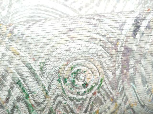 平和屋着物●つけ帯　紙布　丸文　金銀彩　正絹　逸品　CABK5870hy