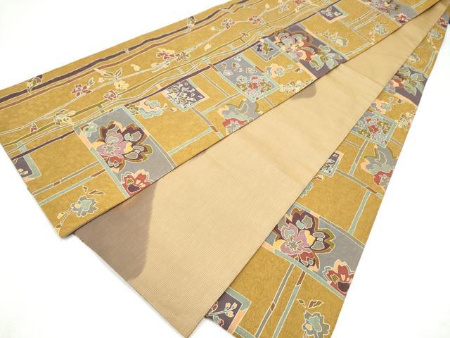 平和屋着物●両面　全通柄袋帯　舞花文　正絹　逸品　CABK5875hy