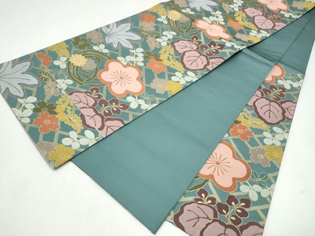 平和屋着物●西陣　白綾苑大庭　六通柄袋帯　舞花文　金糸　正絹　逸品　CABK5881hy