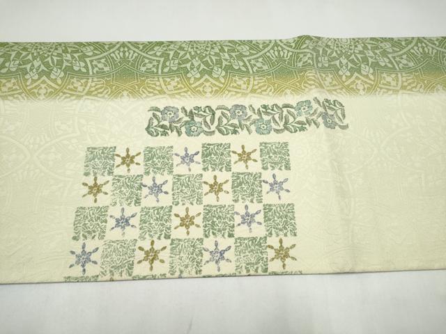 平和屋着物●太鼓柄袋帯　木版　正絹　逸品　CABK5886hy