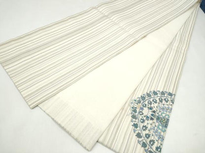 平和屋着物＊夏物　太鼓柄袋帯　陶器花文　金糸　正絹　逸品　CABK5889hy