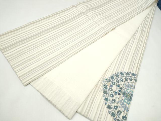 平和屋着物＊夏物　太鼓柄袋帯　陶器花文　金糸　正絹　逸品　CABK5889hy