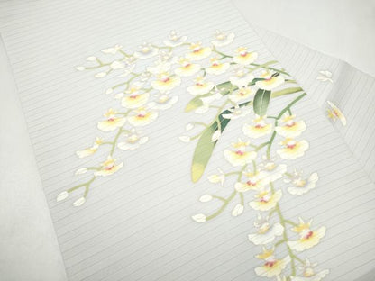 平和屋着物＊夏物　九寸名古屋帯　絽塩瀬　友禅　枝花文　正絹　逸品　CABK5907hy