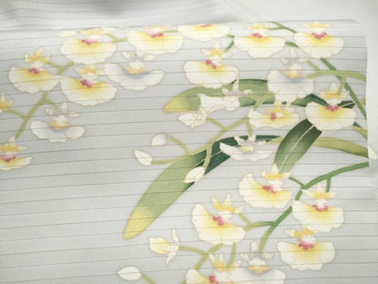 平和屋着物＊夏物　九寸名古屋帯　絽塩瀬　友禅　枝花文　正絹　逸品　CABK5907hy