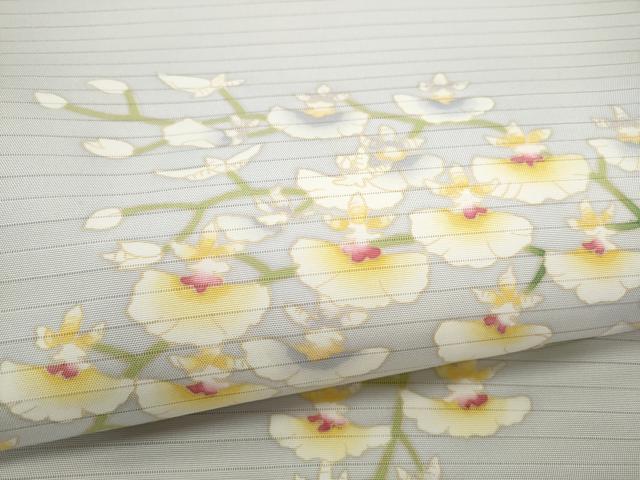 平和屋着物＊夏物　九寸名古屋帯　絽塩瀬　友禅　枝花文　正絹　逸品　CABK5907hy