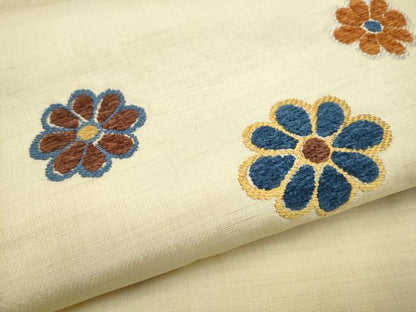 平和屋着物●西陣　川島織物　九寸名古屋帯　モール織　舞花文　正絹　逸品　CABK5911hy