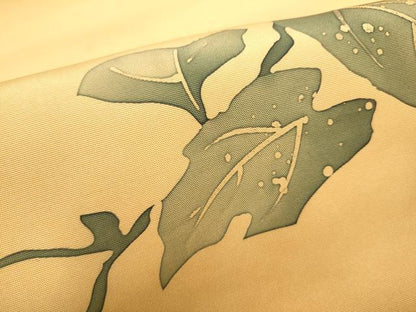 平和屋着物●塩瀬　九寸名古屋帯　ろうけつ染　枝花文文　正絹　逸品　CABK5923hy
