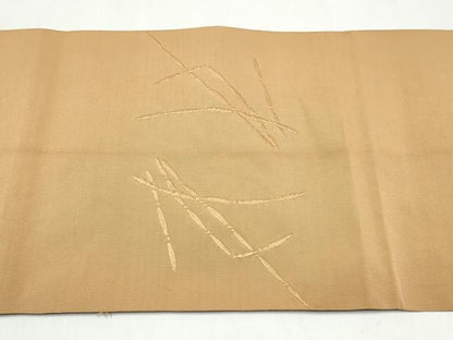 平和屋着物●八寸名古屋帯　綴れ　舞葉文　伽羅色　正絹　逸品　CABK5925hy